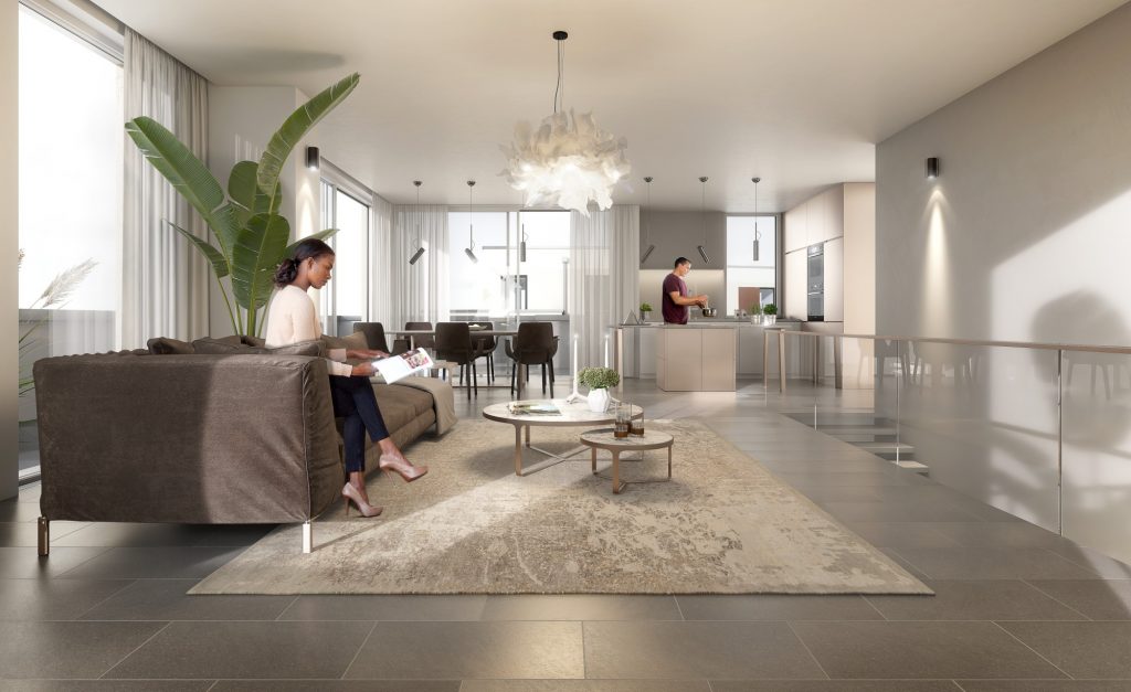 Luxuriöses Penthouse – 140 m² mit 270°-Dachterrasse | 4 Zimmer Wohn- und Küchenbereich